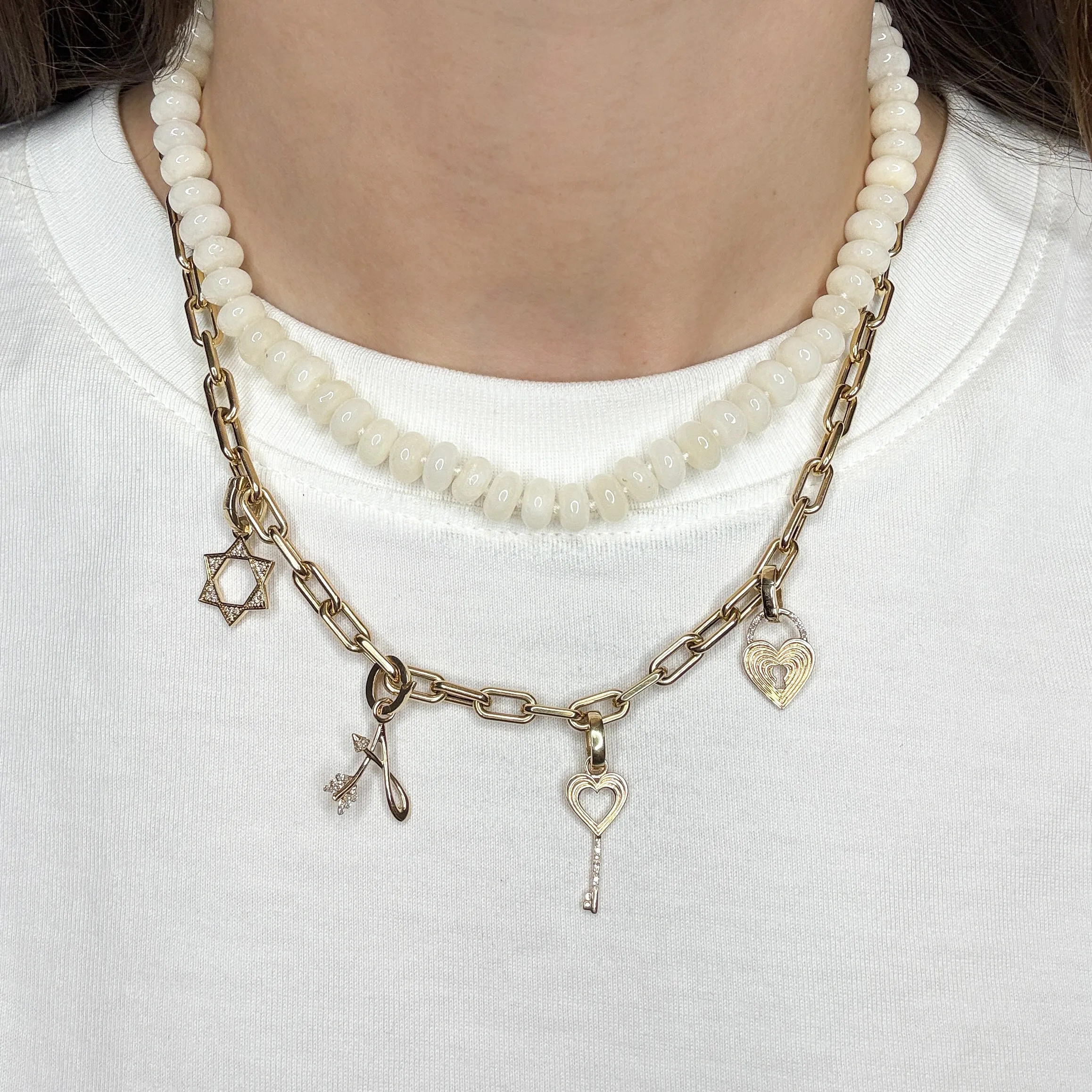 One of a Kind Groovy Diamond Heart Key Hinged Charm sold by Adina Reyter product image thumbnail 2