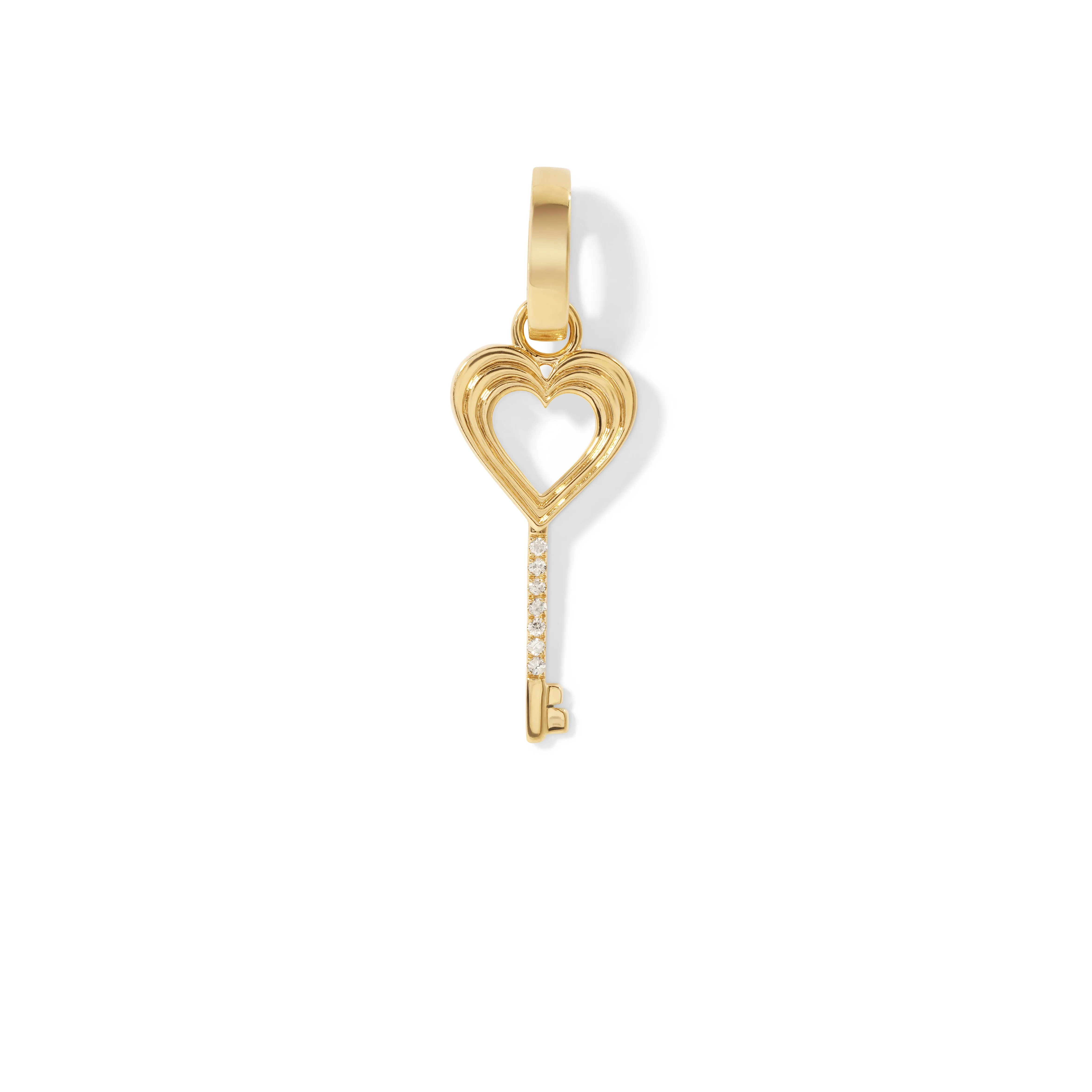 One of a Kind Groovy Diamond Heart Key Hinged Charm sold by Adina Reyter