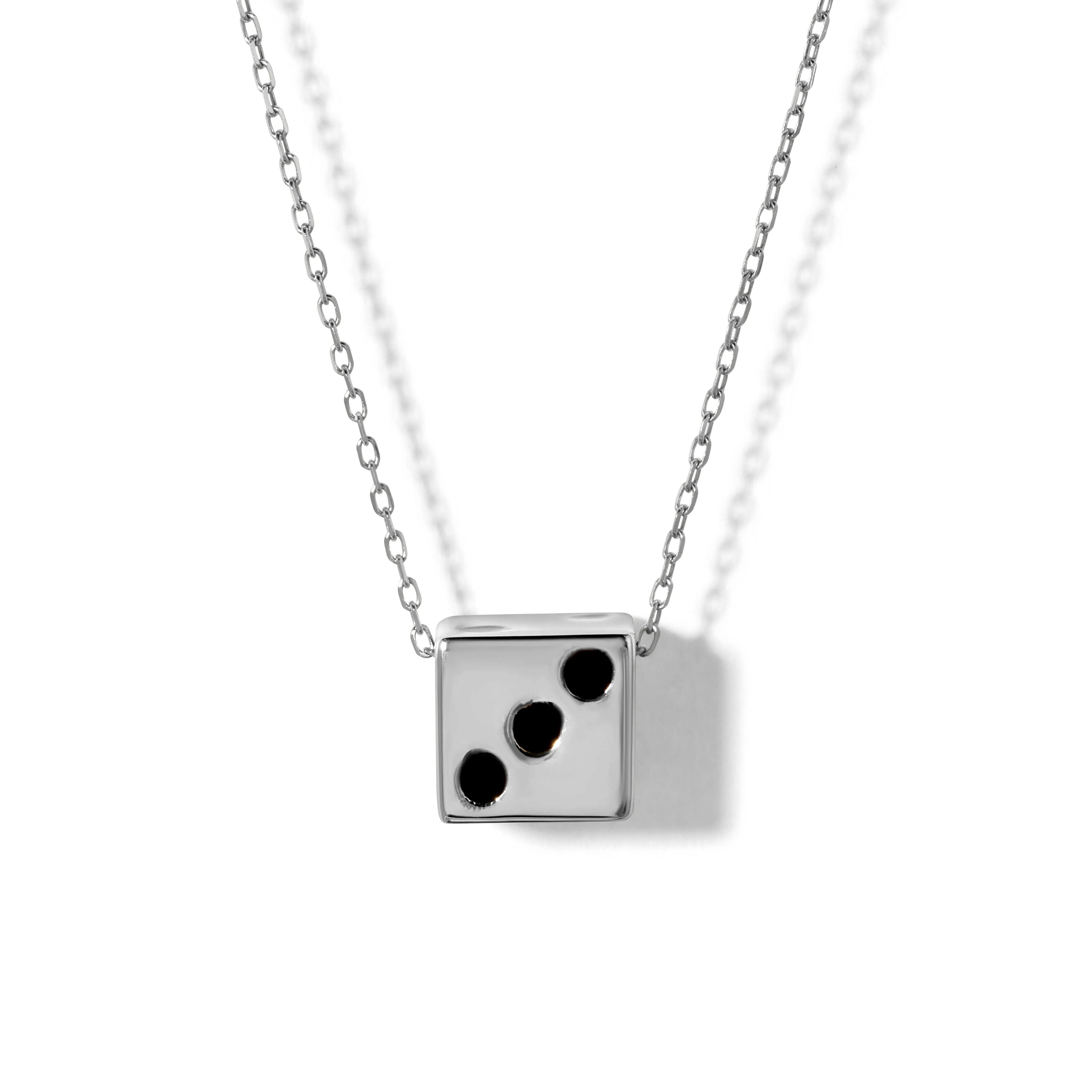 One of a Kind Silver Enamel Mini Dice Necklace sold by Adina Reyter