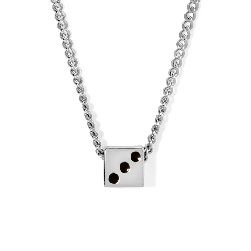 One of a Kind Silver Enamel Mini Dice Necklace sold by Adina Reyter