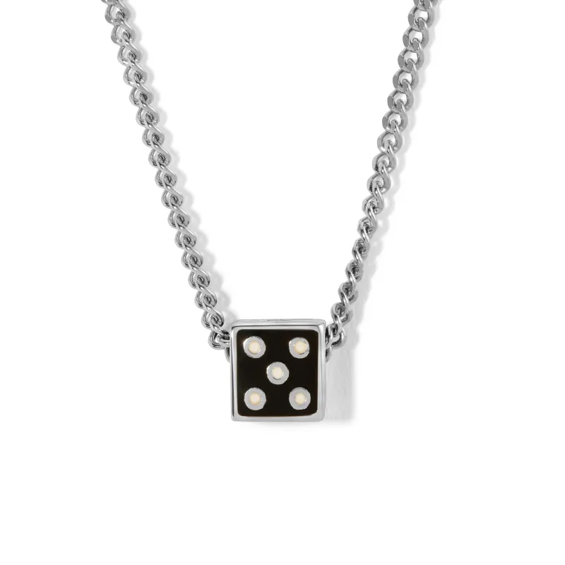 One of a Kind Black Enamel Mini Dice Necklace sold by Adina Reyter