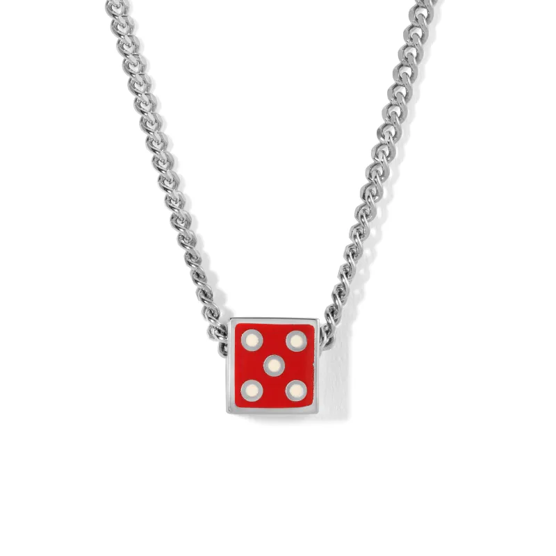 One of a Kind Red Enamel Mini Dice Necklace sold by Adina Reyter