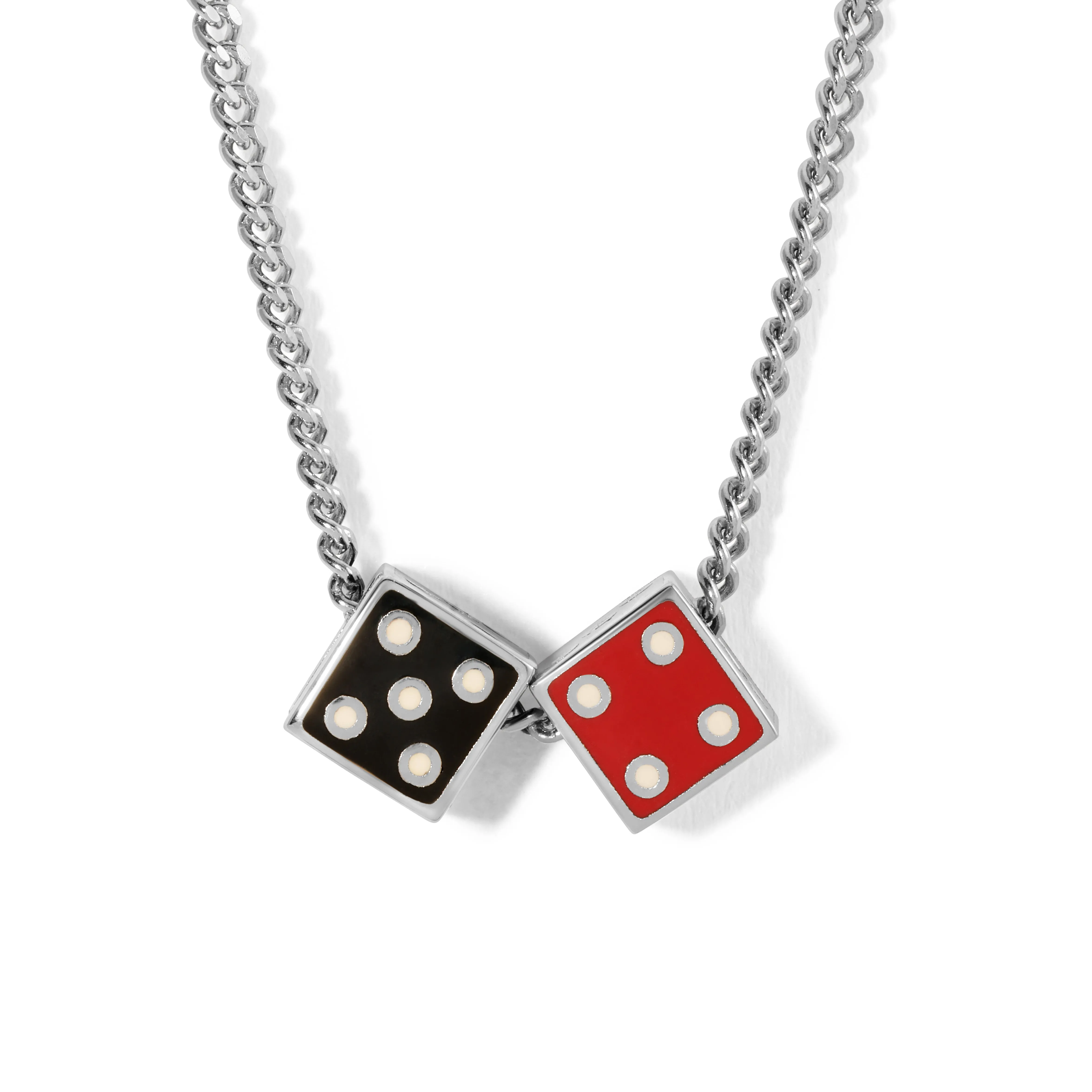 One of a Kind Black & Red Enamel Mini Dice Necklace sold by Adina Reyter