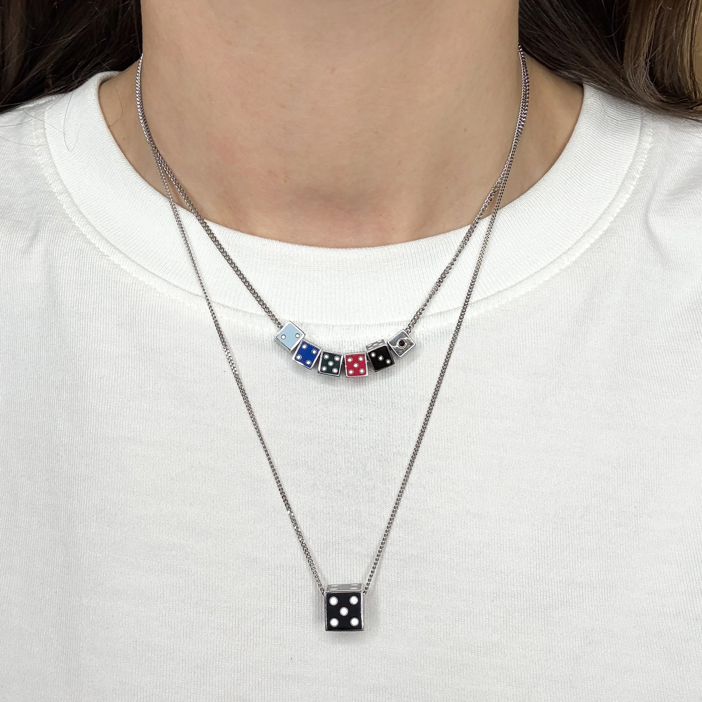 One of a Kind Black Enamel Dice Necklace sold by Adina Reyter product image thumbnail 2