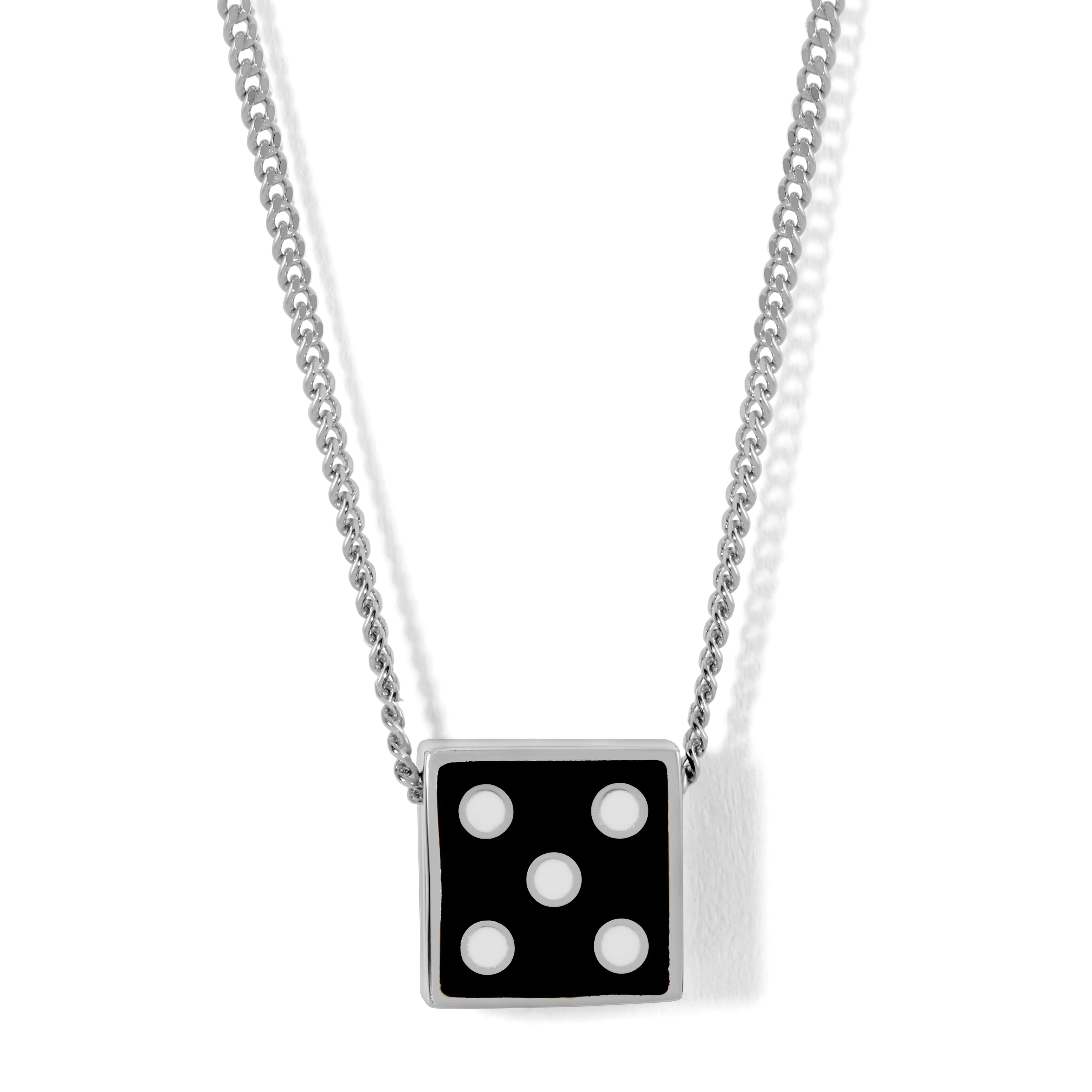One of a Kind Black Enamel Dice Necklace sold by Adina Reyter