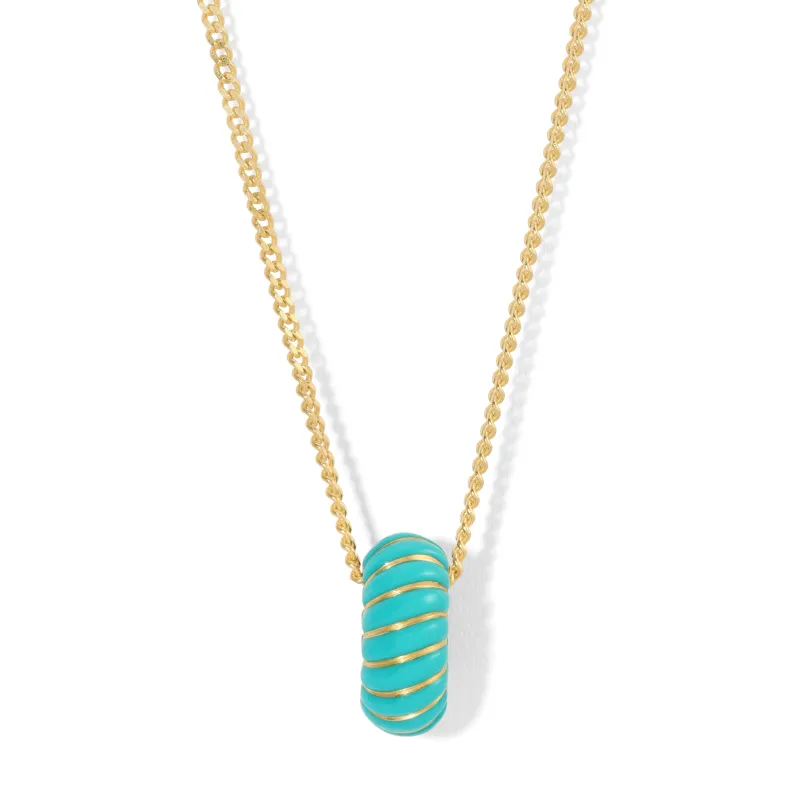 One of a Kind Turquoise Ceramic Wave Necklace made by Adina Reyter