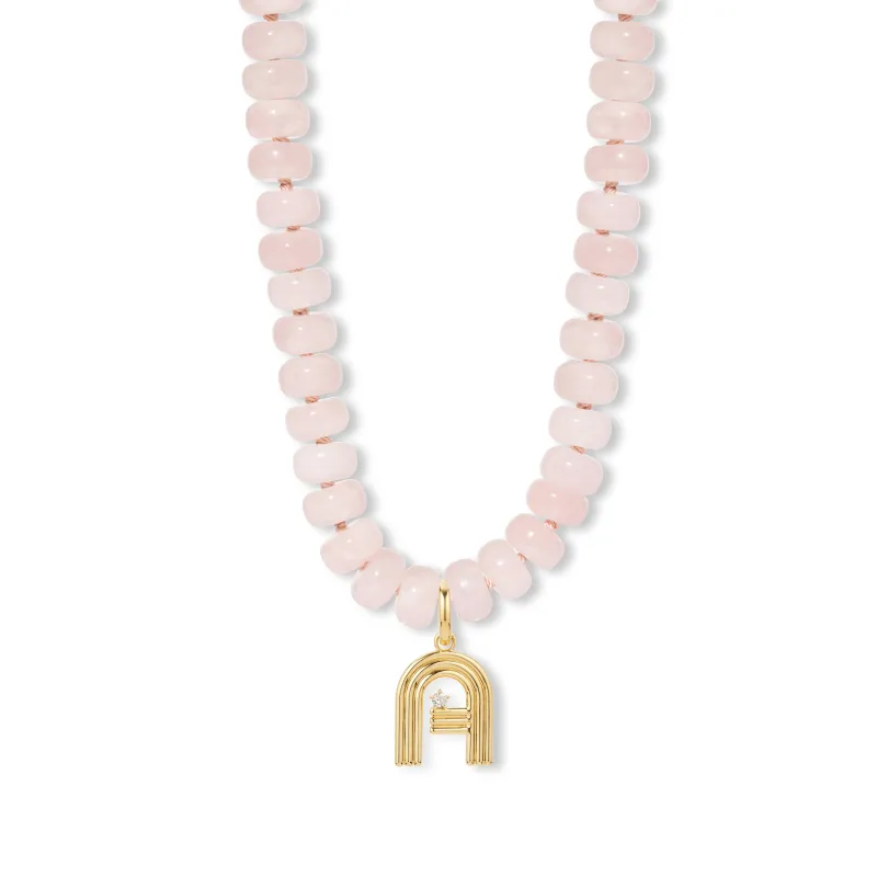 Spring into Pink Gemstone Initial Necklace sold by Adina Reyter