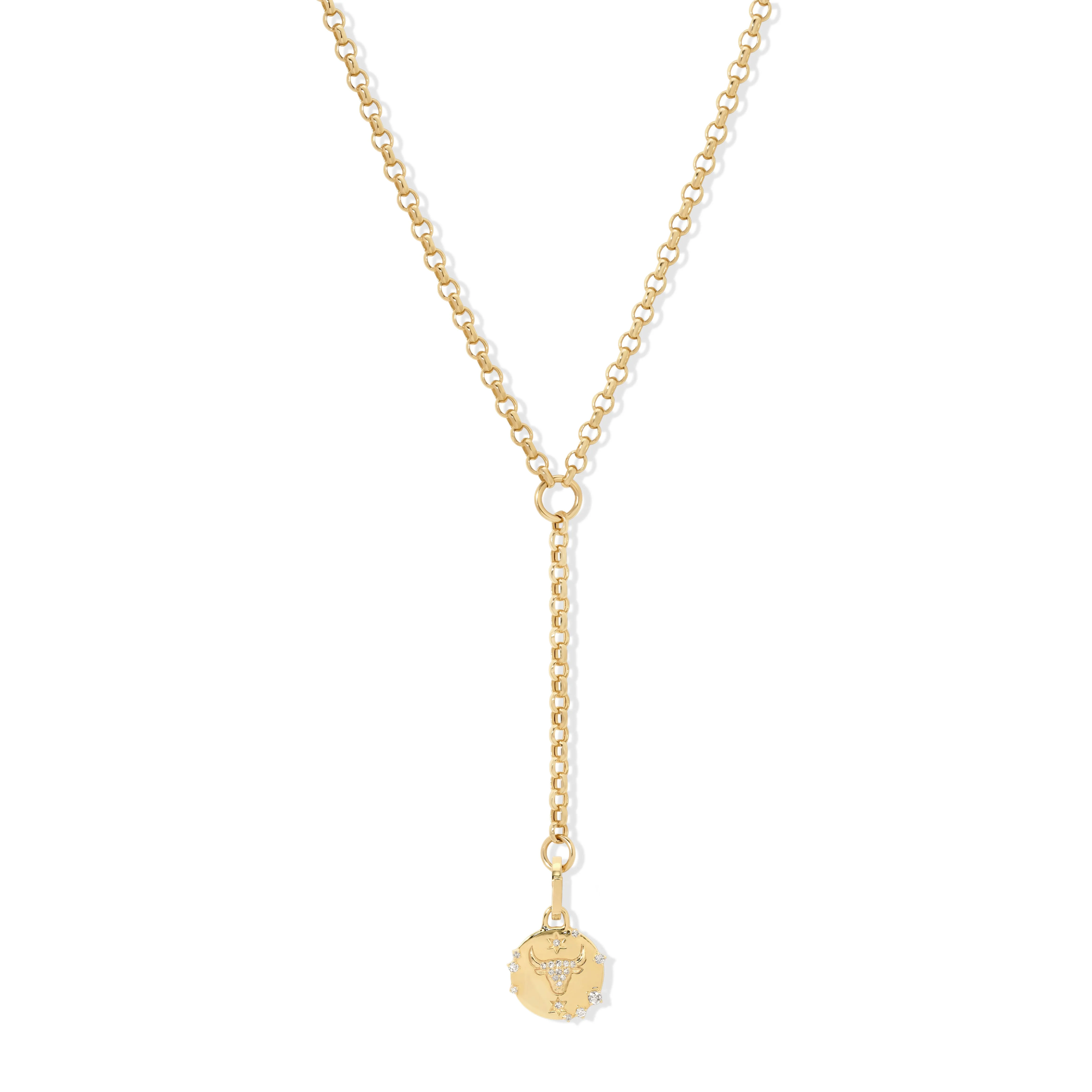 Zodiac Rolo Lariat sold by Adina Reyter