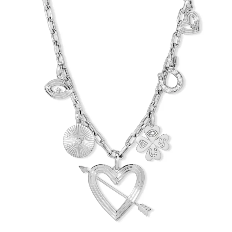 Eye Love Luck Luxe Charm Necklace in Sterling Silver sold by Adina Reyter
