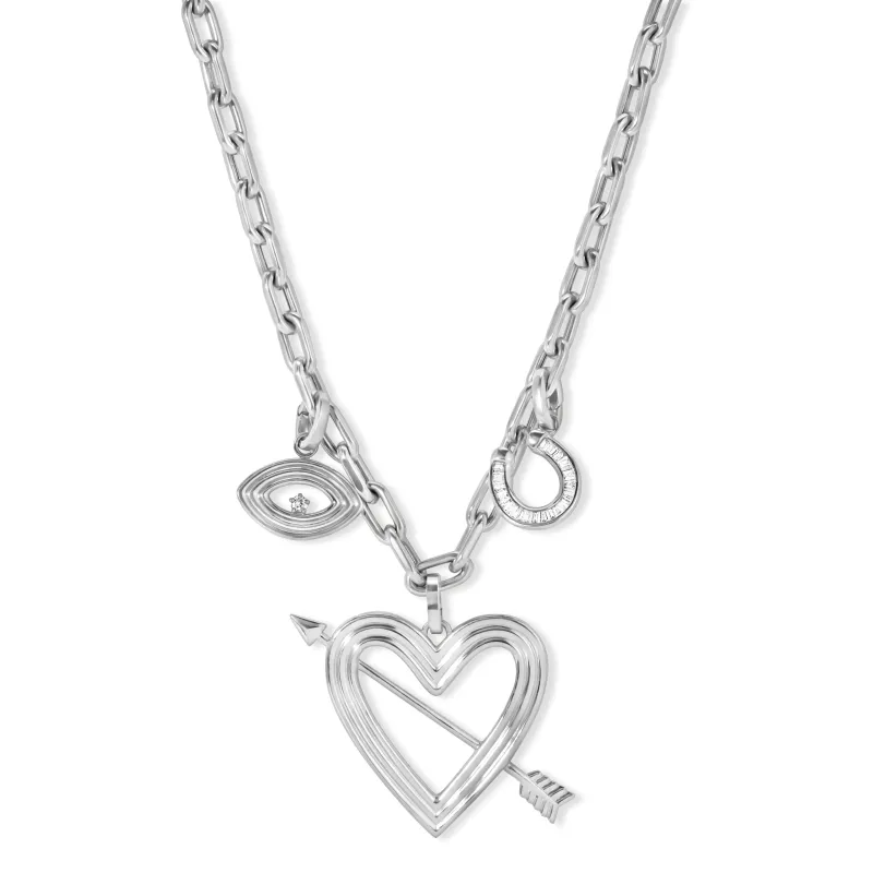Lucky in Love Luxe Charm Necklace in Sterling Silver sold by Adina Reyter