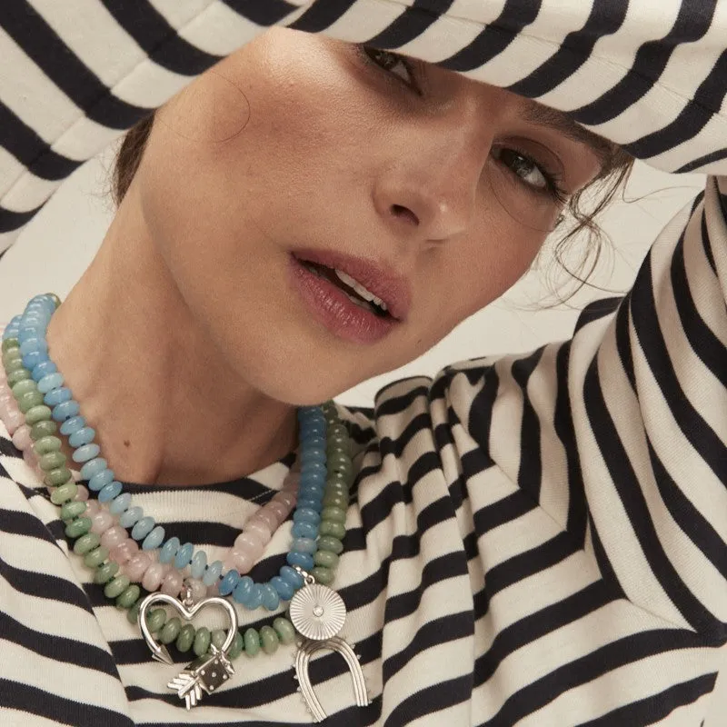 Sage Green Gemstone Groovy Initial Necklace sold by Adina Reyter product image thumbnail 2