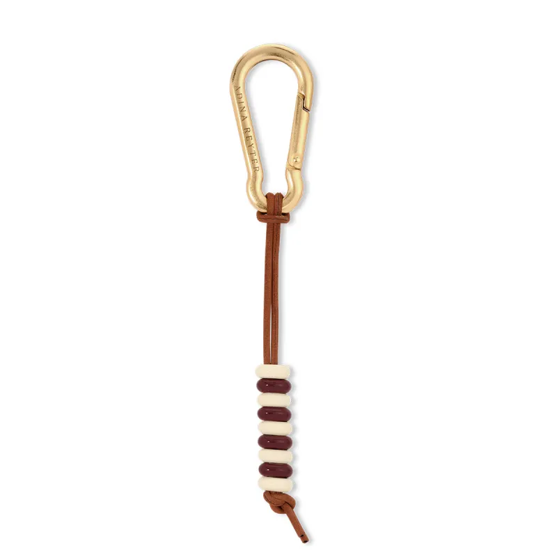 Cherry Soda Stripes Enamel Big Bead Bag Charm sold by Adina Reyter