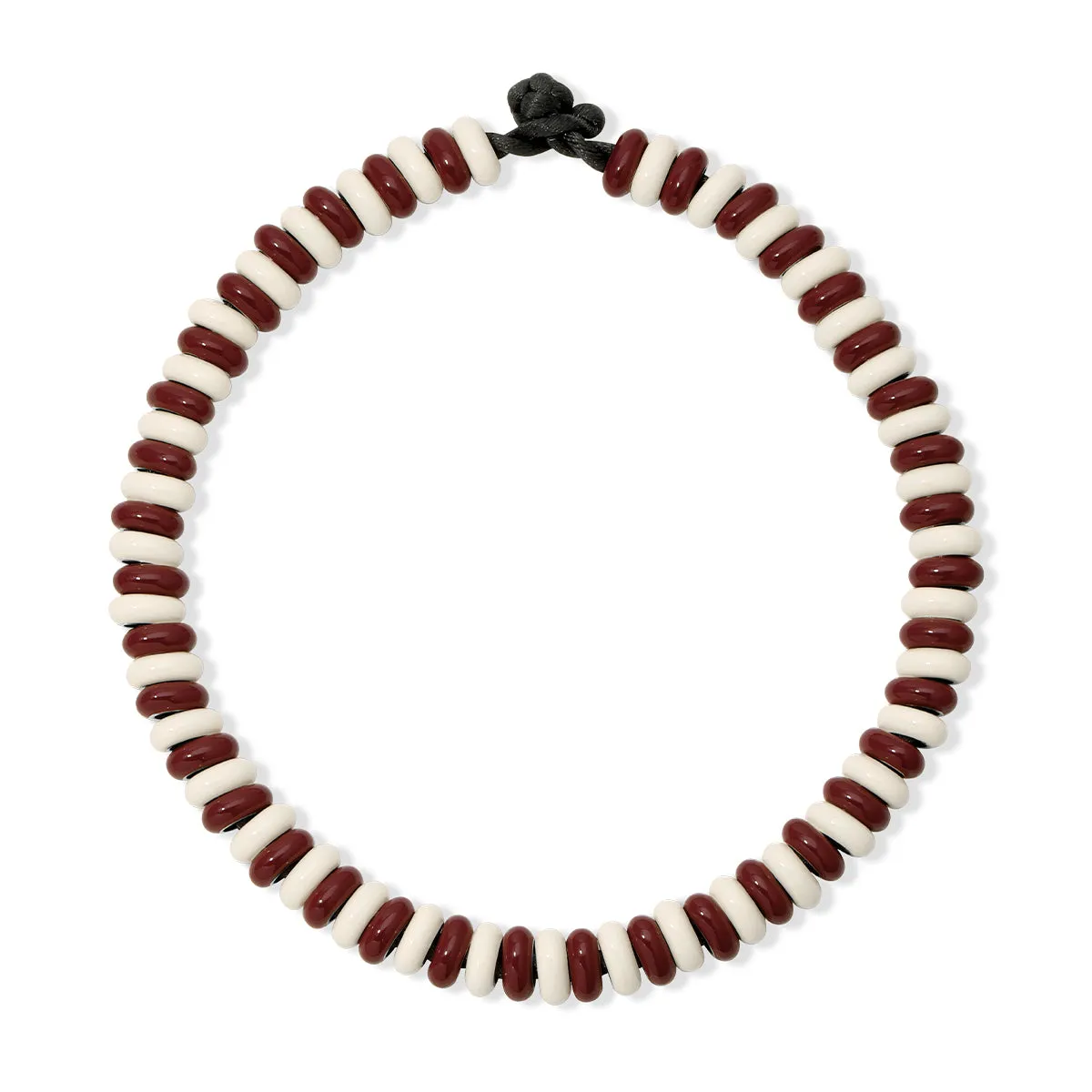 Cherry Soda Stripes Enamel Big Bead Necklace sold by Adina Reyter