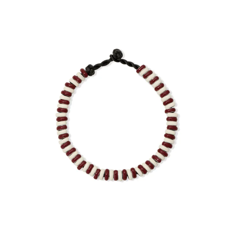 Cherry Soda Stripes Full Enamel Mini Bead Bracelet sold by Adina Reyter