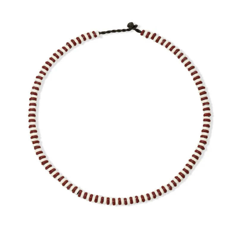 Cherry Soda Stripes Full Enamel Mini Bead Necklace sold by Adina Reyter