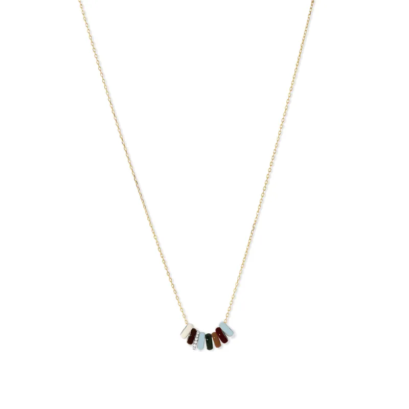 Ivy League Diamond + Enamel Mini Bead Necklace sold by Adina Reyter