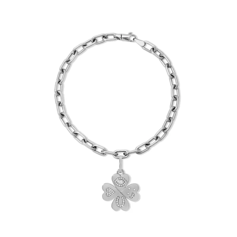 Choose Your Talisman Charm Bracelet on 4mm Italian Chain in Sterling Silver sold by Adina Reyter