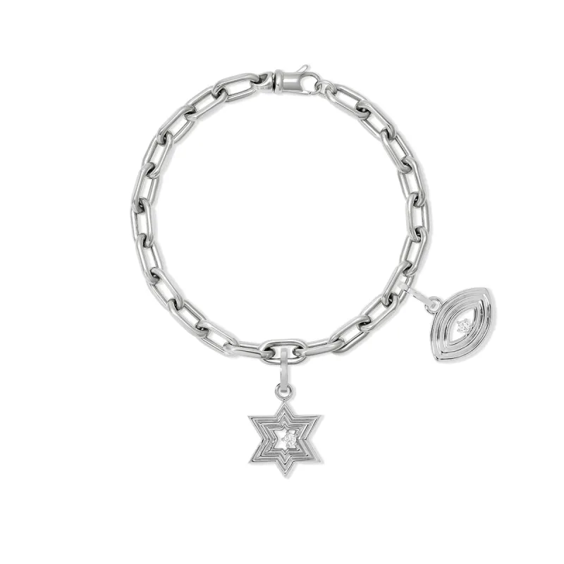 Mazel Charm Bracelet in Sterling Silver sold by Adina Reyter