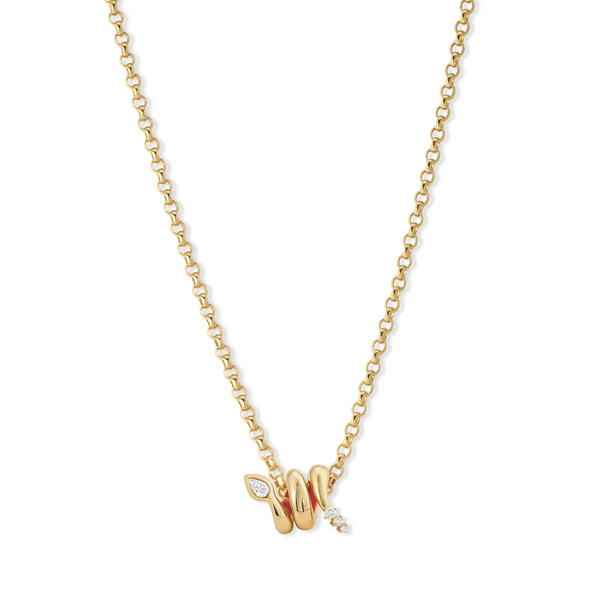 Diamond Snake Wrap Big Bead Necklace - Lab Grown sold by Adina Reyter