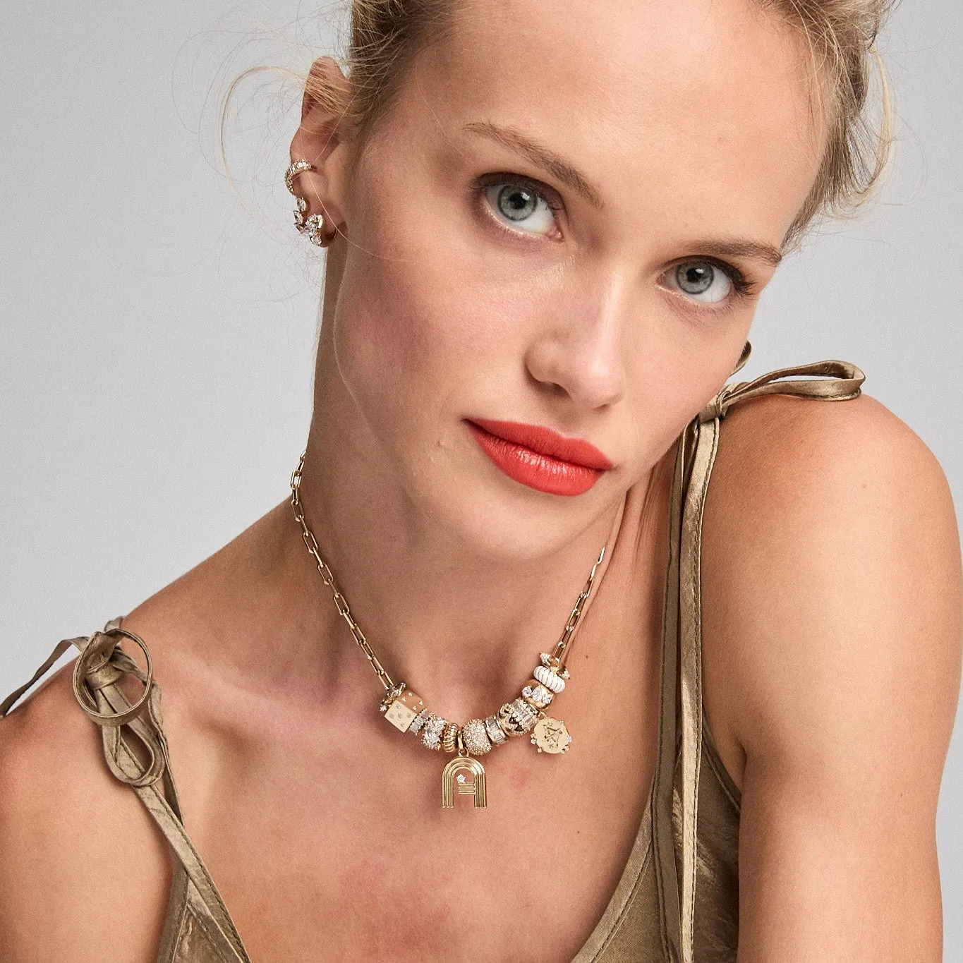 Diamond Pear Cluster Big Bead Necklace sold by Adina Reyter product image thumbnail 2