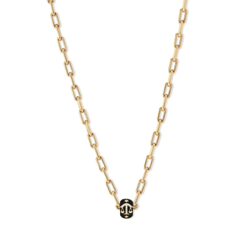 Zodiac Ceramic & Diamond Big Bead Necklace sold by Adina Reyter