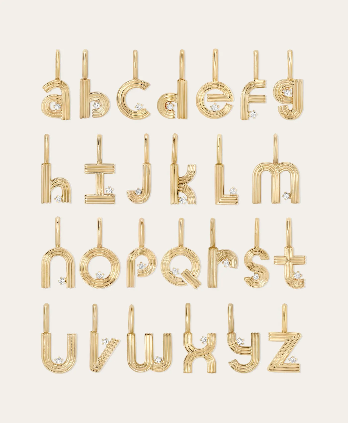 Groovy Initial Mini Charm Necklace on Saturn Chain sold by Adina Reyter product image thumbnail 3