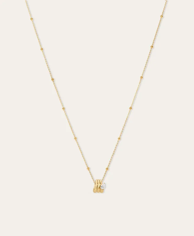 Groovy Era Mini Bead Necklace on Saturn Chain sold by Adina Reyter