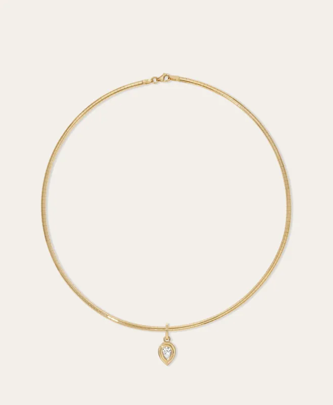 Groovy Diamond Pear Hinged Charm on Omega Chain sold by Adina Reyter