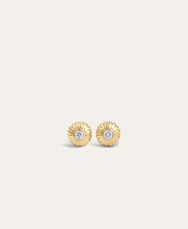 Groovy Diamond Flower Stud Earrings - Lab Grown sold by Adina Reyter