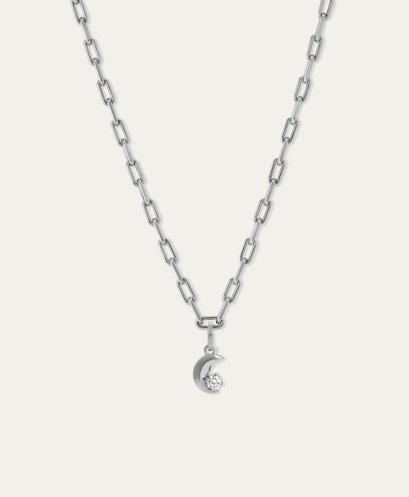 Diamond Moon Hinged Charm in Sterling Silver - Lab Grown sold by Adina Reyter product image thumbnail 3