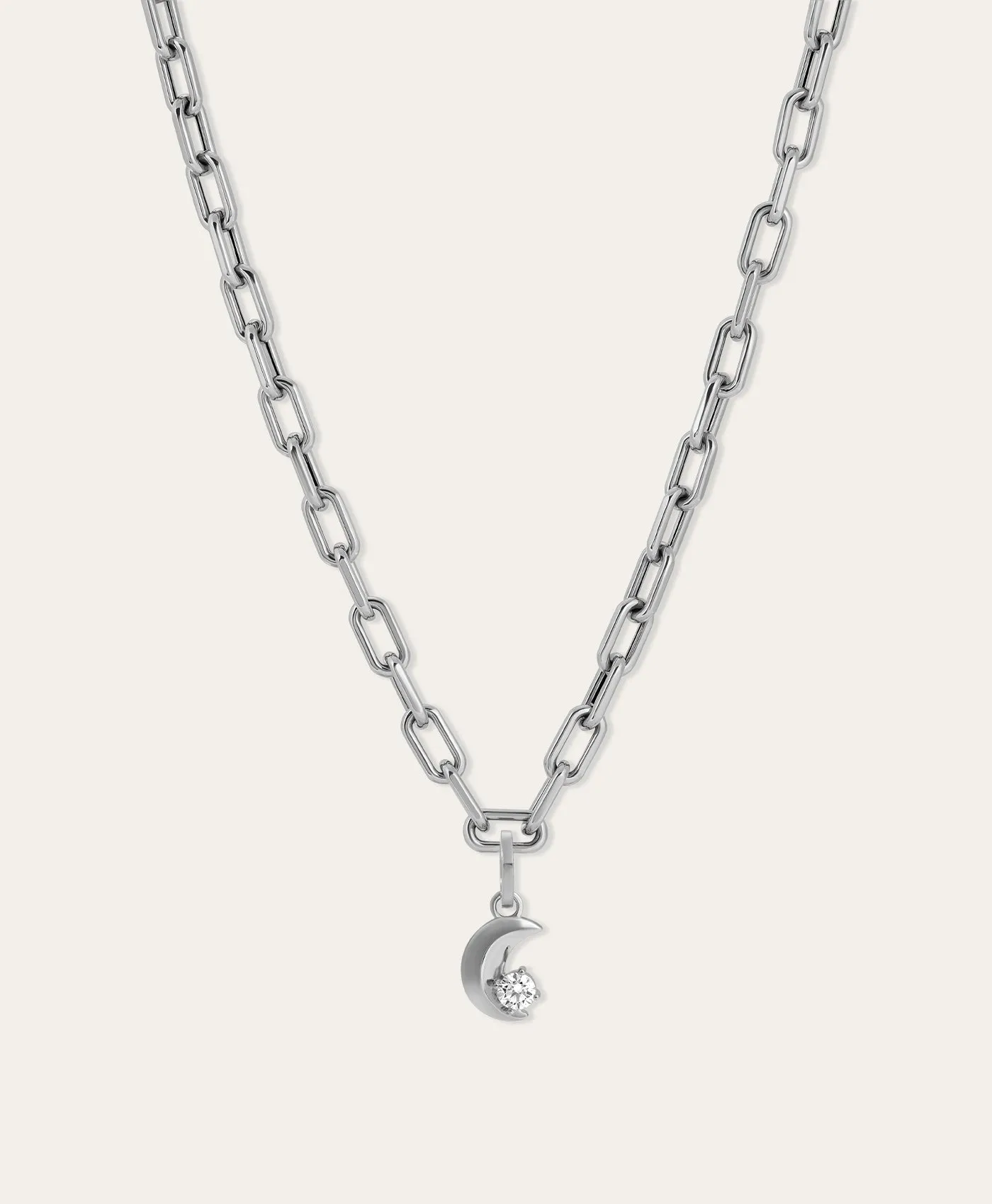 Diamond Moon Hinged Charm in Sterling Silver - Lab Grown sold by Adina Reyter product image thumbnail 4