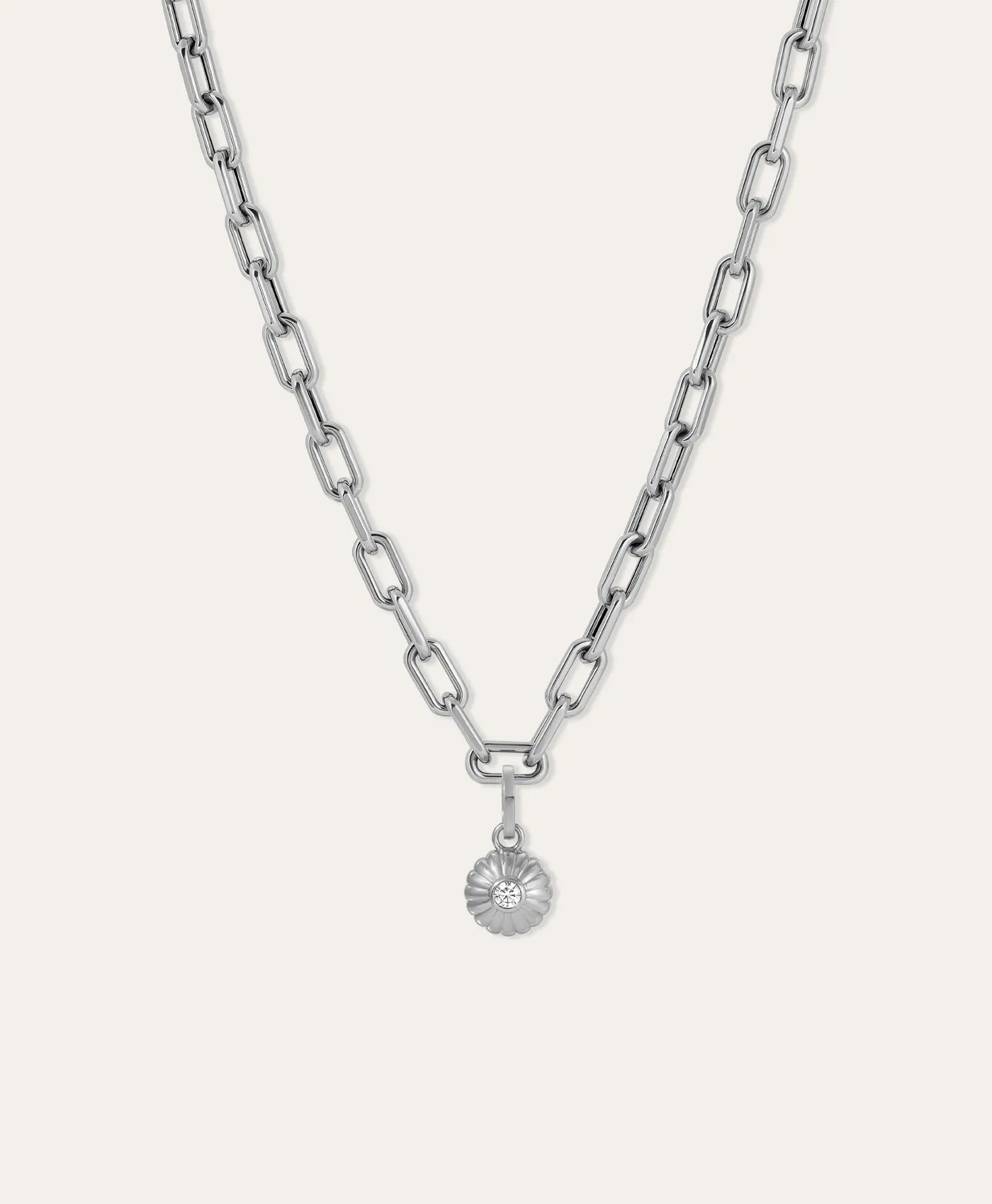 Groovy Diamond Flower Hinged Charm in Sterling Silver - Lab Grown sold by Adina Reyter product image thumbnail 4