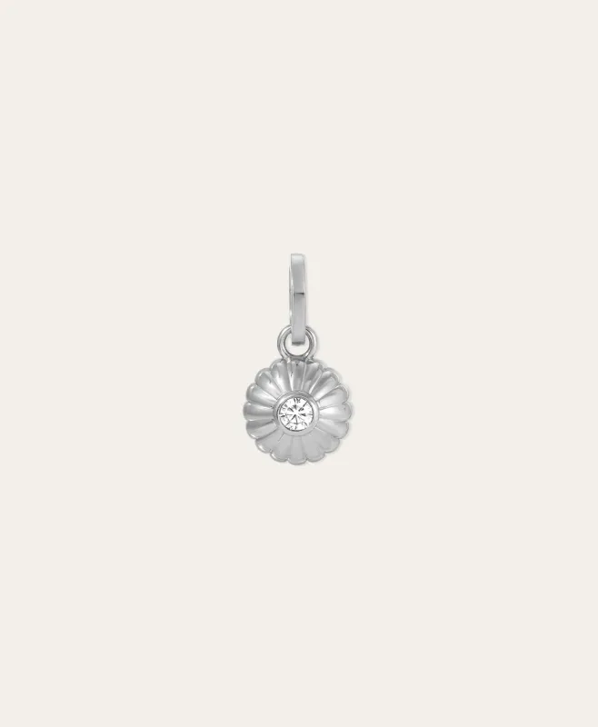Groovy Diamond Flower Hinged Charm in Sterling Silver - Lab Grown sold by Adina Reyter