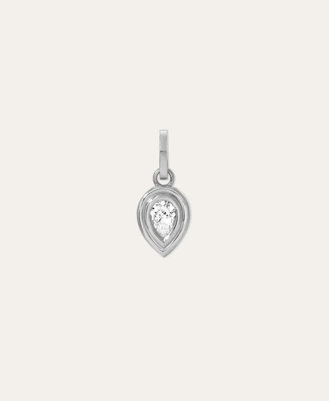 Groovy Diamond Pear Hinged Charm in Sterling Silver - Lab Grown sold by Adina Reyter