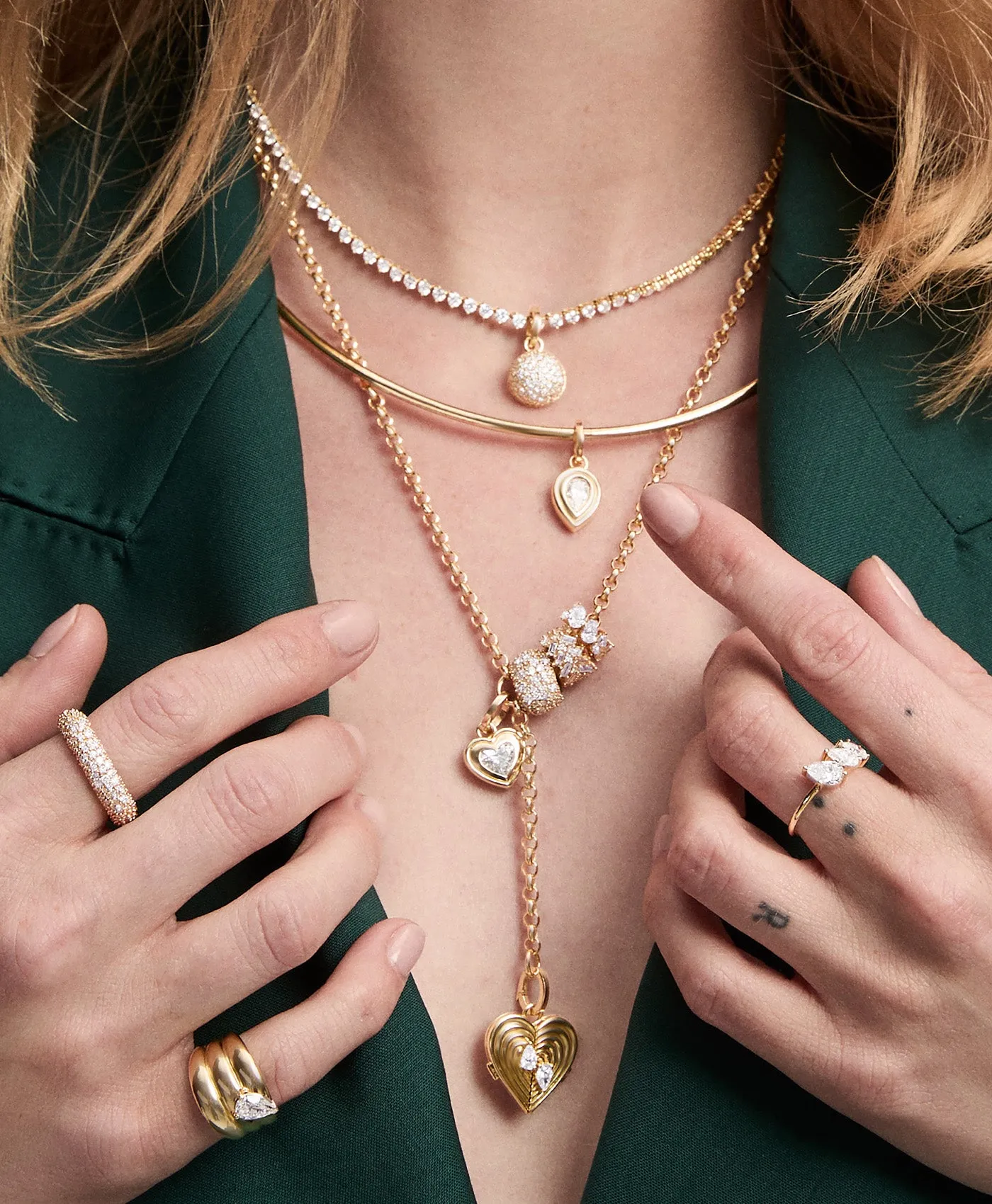 Stellar Pavé Diamond Half Dome Hinged Charm - Lab Grown sold by Adina Reyter product image thumbnail 2