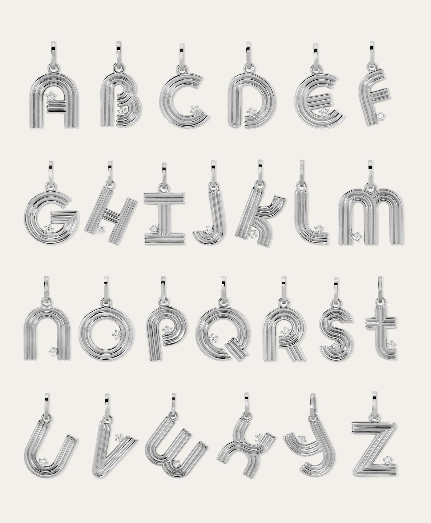 Groovy Diamond Initial Lariat Necklace in Sterling Silver sold by Adina Reyter product image thumbnail 4