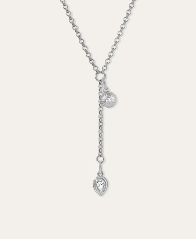 Groovy Diamond Duo Lariat in Sterling Silver - Lab Grown sold by Adina Reyter