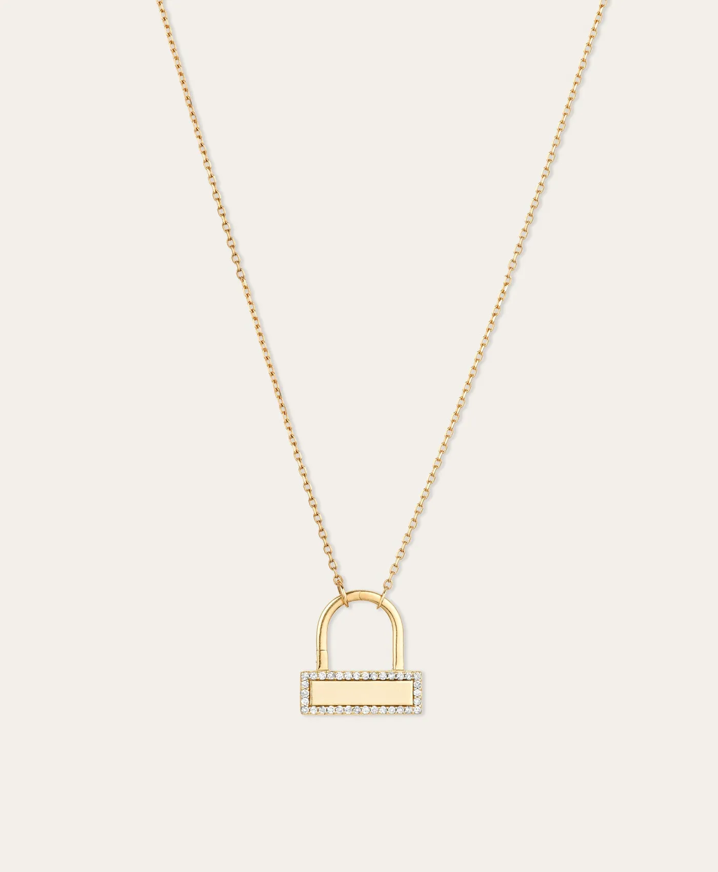 London Small Pave Lock Necklace sold by Adina Reyter