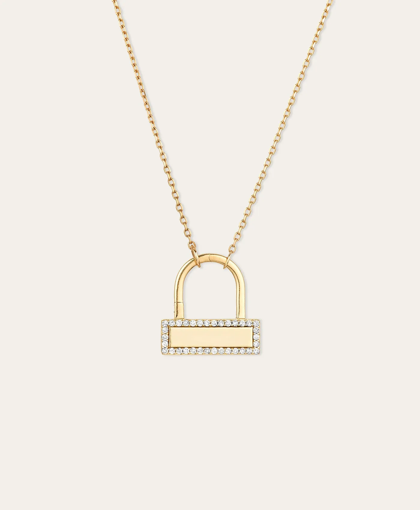 London Small Pave Lock Necklace sold by Adina Reyter product image thumbnail 3