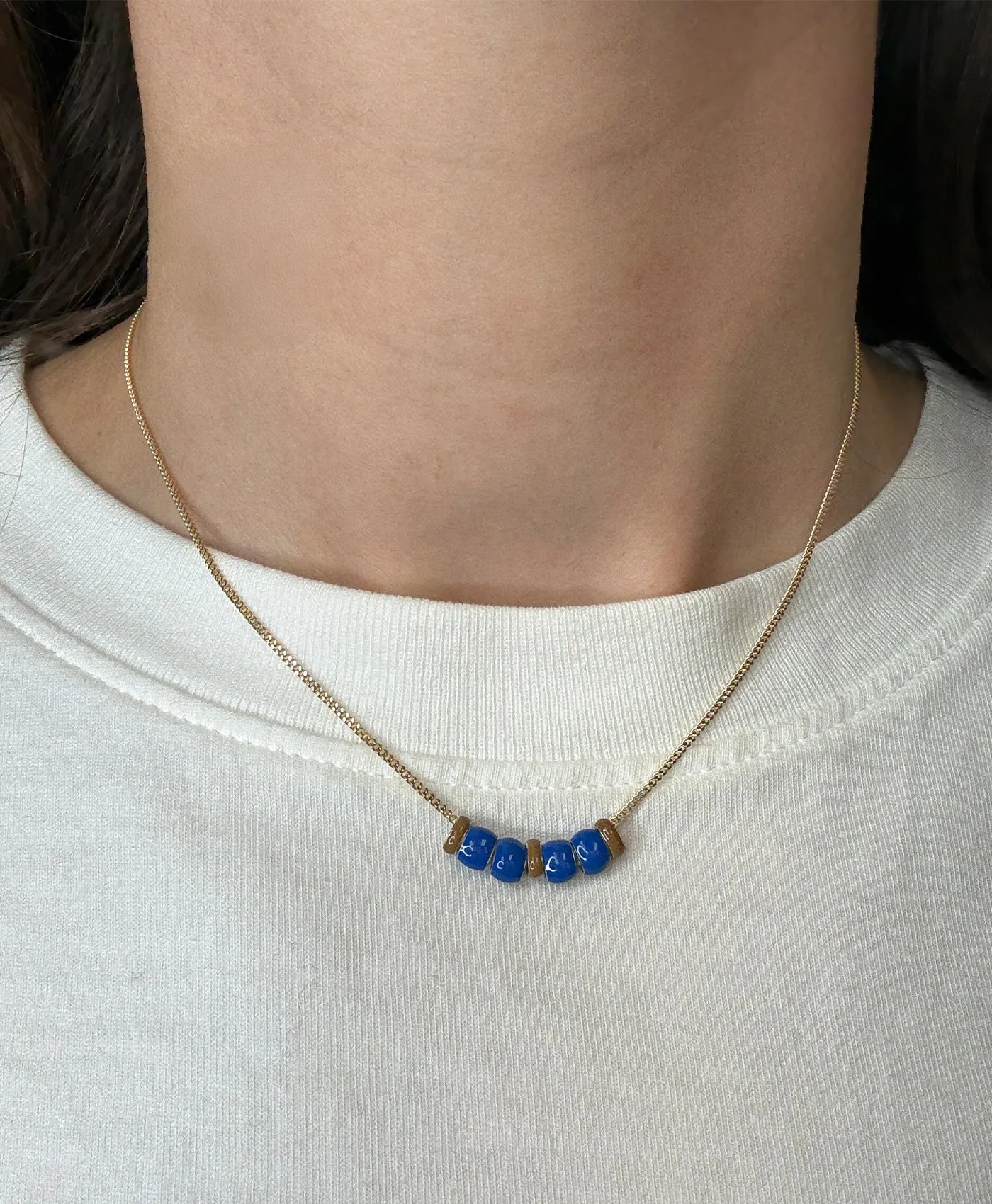 One of a Kind Sand + Sea Enamel Mini Bead Necklace sold by Adina Reyter product image thumbnail 2