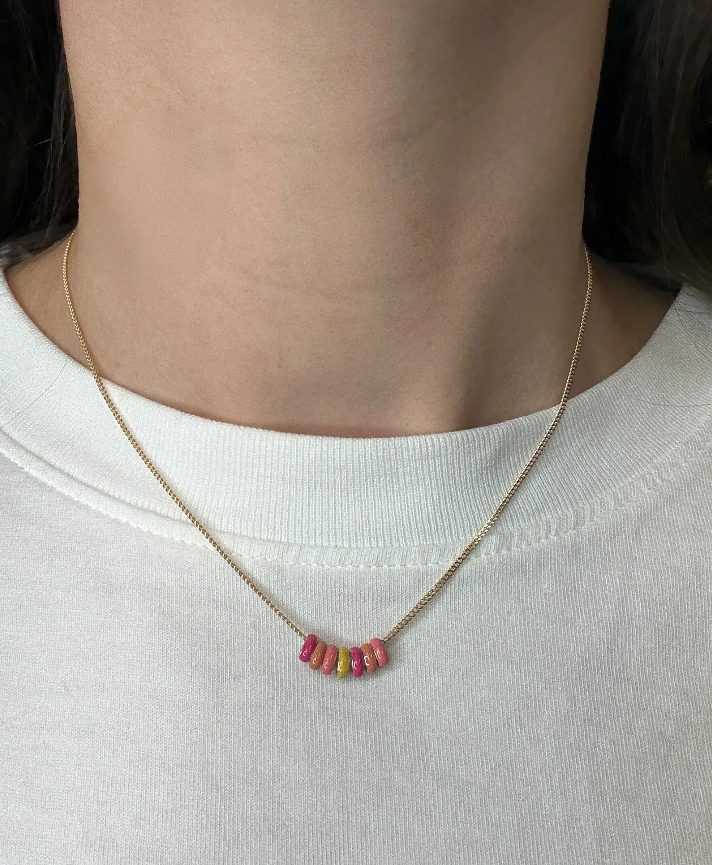 One of a Kind Sunrise Enamel Mini Bead Necklace sold by Adina Reyter product image thumbnail 2