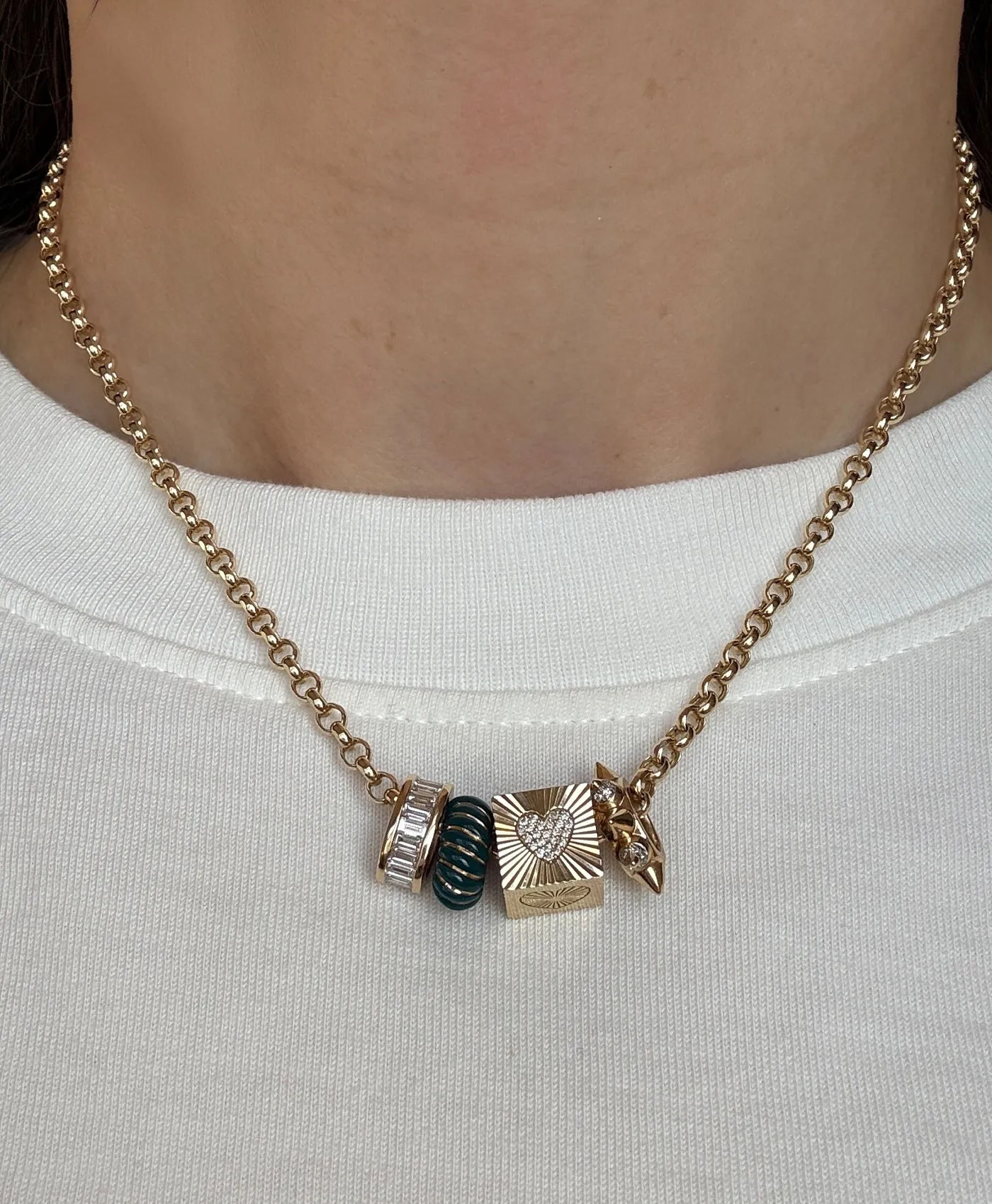 One of a Kind Two Sided Fluted Diamond Heart Big Bead sold by Adina Reyter product image thumbnail 2