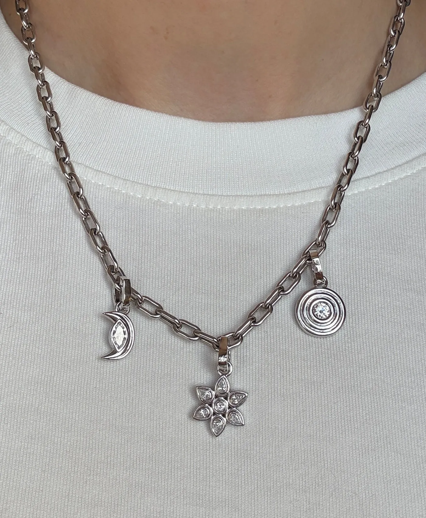 One of a Kind Groovy Round Hinged Charm in Sterling Silver - Lab Grown sold by Adina Reyter product image thumbnail 2