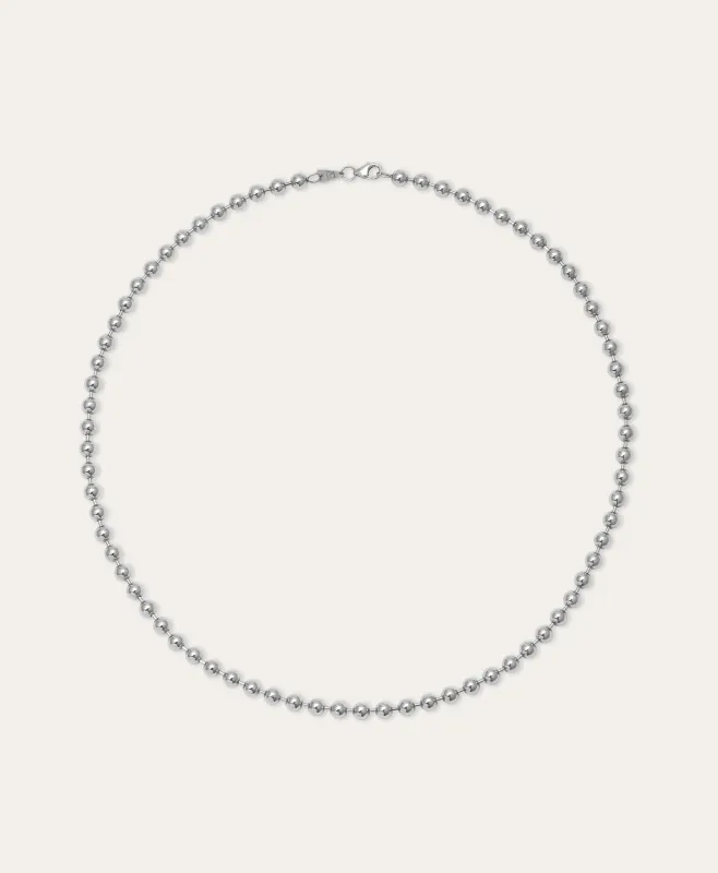 One of a Kind Large Bead Chain Necklace in Sterling Silver sold by Adina Reyter