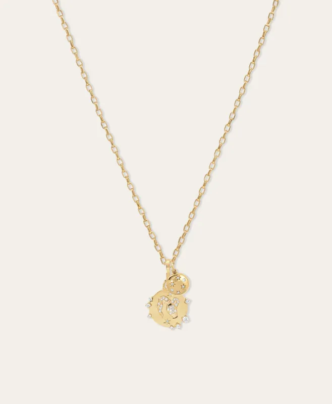 Celestine Diamond Star Sign Charm Necklace sold by Adina Reyter