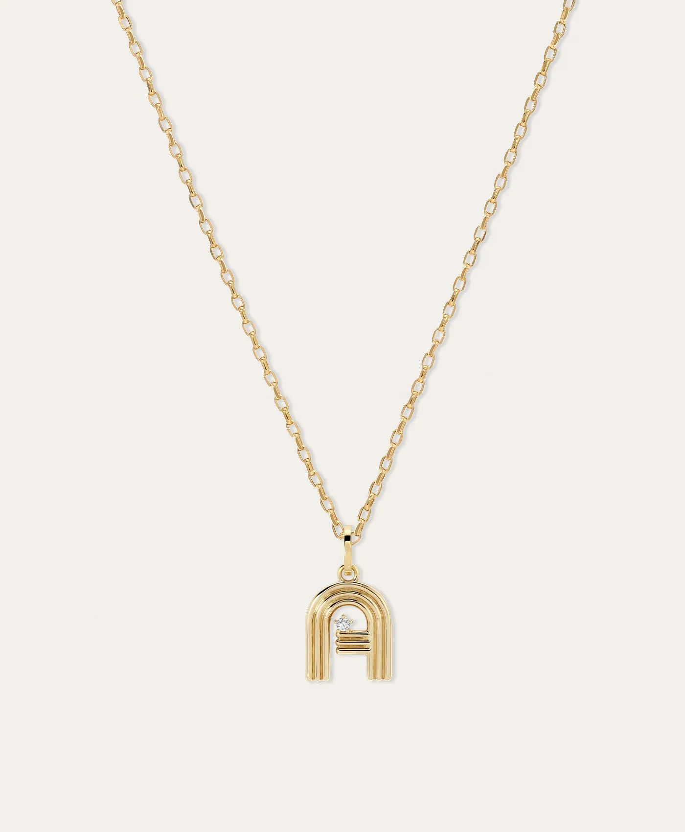 Groovy Diamond Initial Necklace on 2mm Italian Chain sold by Adina Reyter