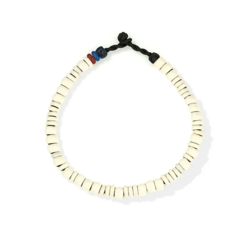 Bead Party Men's White Enamel Bracelet sold by Adina Reyter