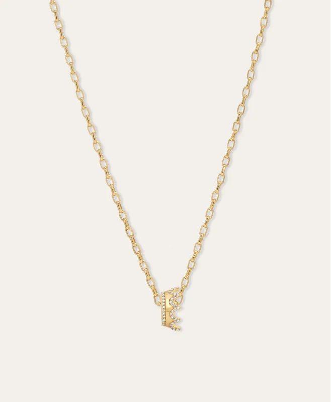 Diamond Crown Big Bead Necklace sold by Adina Reyter