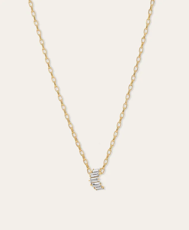 Diamond Baguette Tiara Big Bead Necklace sold by Adina Reyter