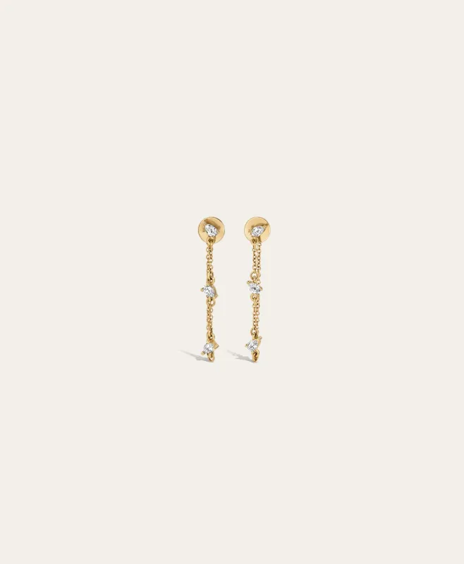 Diamond Pear Chain Drop Earrings sold by Adina Reyter